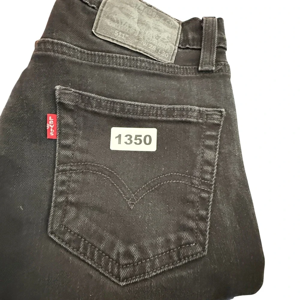 Levis 511 Slim Fit Black Denim Jeans Mens W28 L30 Actual‎ 29x28